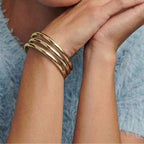 Women's Multi-Row Bangle Set with Polished Surface