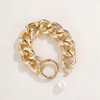 Women Open Multi-Row Bracelet with Ball Ends