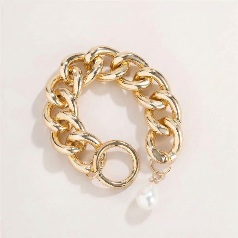 Women Open Multi-Row Bracelet with Ball Ends