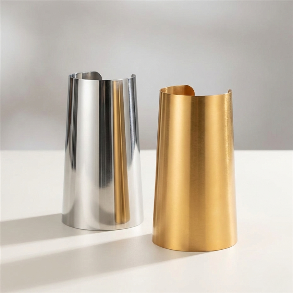 Women's Wide Open Cuff in Shiny Metal Look