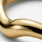 Women's Open Bangle with Curved Design in Gold Look