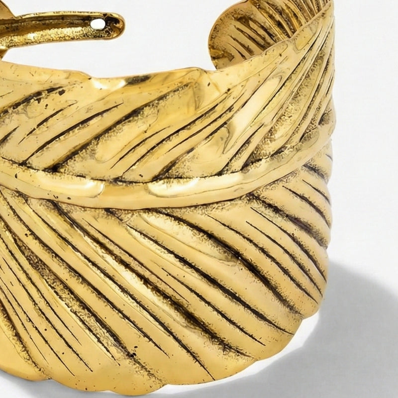 Ladies Wide Bangle with Textured Surface