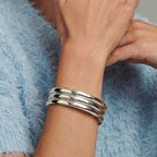 Women's Multi-Row Bangle Set with Polished Surface
