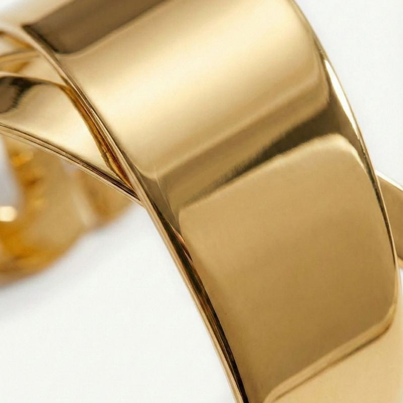 Women's Wide Bangle Bracelet in Gold Look with Cross Design