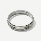 Women's Multi-Row Bangle Set with Polished Surface