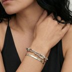 Ladies Bracelet Set with Link Design & Snake Bracelet in Gold Look
