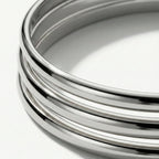 Women's Multi-Row Bangle Set with Polished Surface