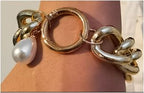 Women Open Multi-Row Bracelet with Ball Ends