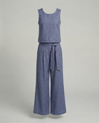 Women's Two-Piece Set Linen Pants