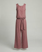 Women's Two-Piece Set Linen Pants