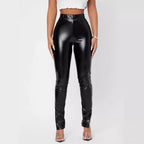 Women High Gloss Leggings with Form-Fitting Cut
