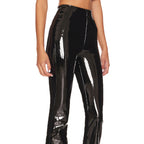 Women High Gloss Flared Leggings made of elastic material