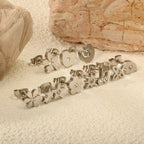 Women's stud earrings set made of hypoallergenic stainless steel with sparkling zirconia