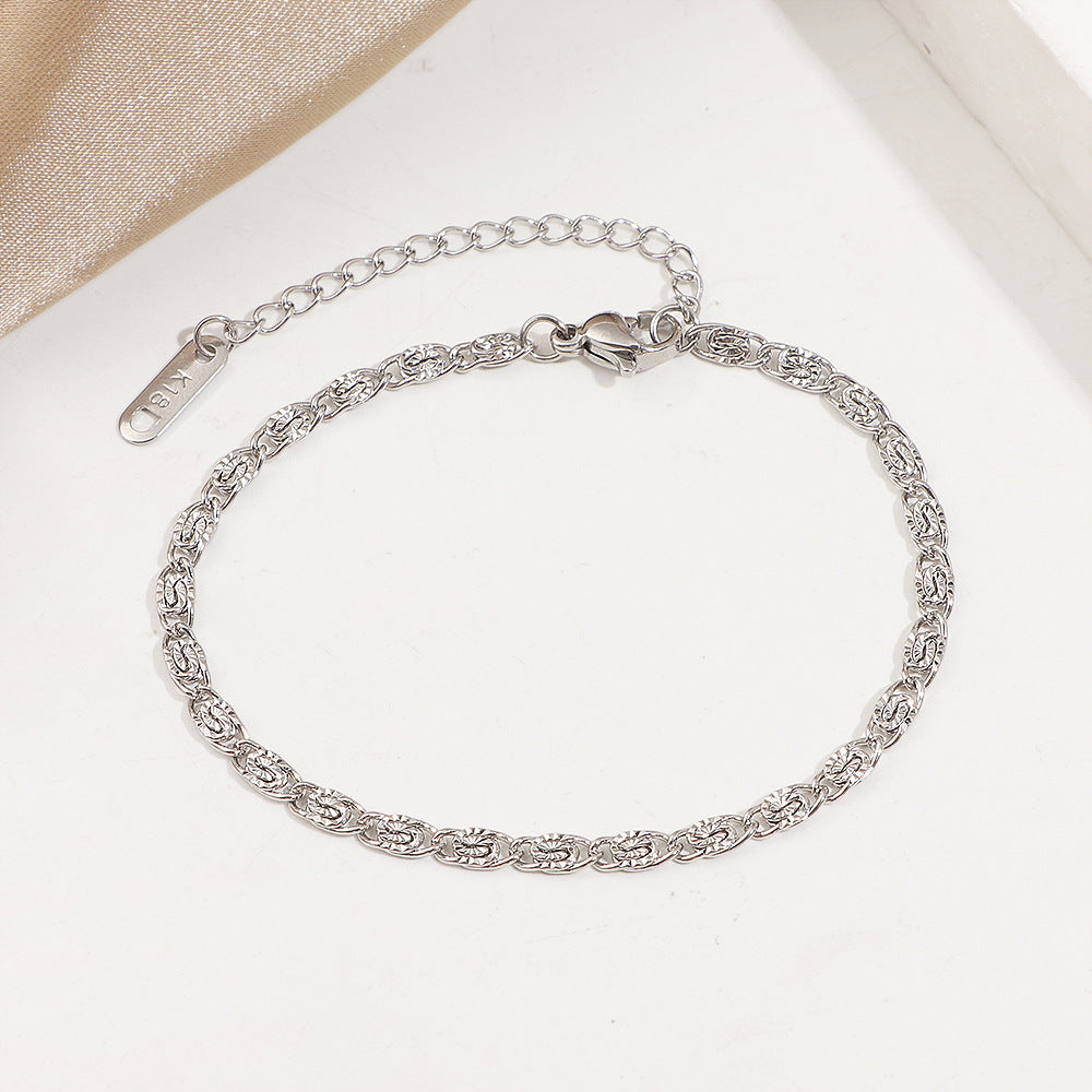 Women Textured Gold Necklace and Bracelet Set