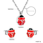 Ladies jewelry set with turtle pendant and matching earrings