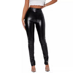 Women High Gloss Leggings with Form-Fitting Cut