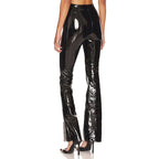 Women High Gloss Flared Leggings made of elastic material