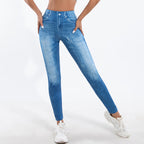 Women's leggings with playful cut-out details and decorative ribbons