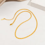 Women Textured Gold Necklace and Bracelet Set