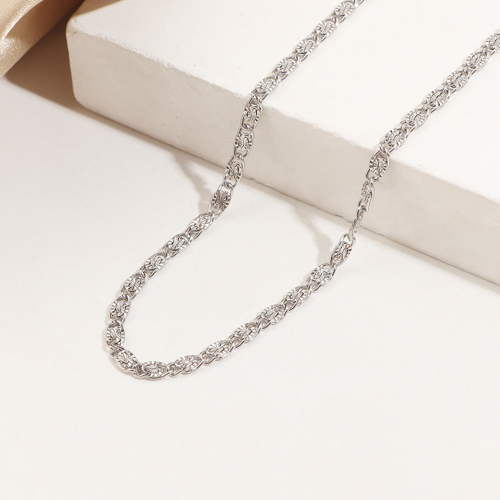 Women Textured Gold Necklace and Bracelet Set