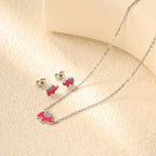 Women's jewelry set with cute elephant pendant and matching earrings
