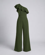 Elegant off-shoulder jumpsuit with ruffle