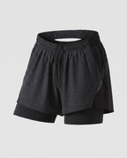Women's sporty running shorts with innovative Möbius band and breathable inserts